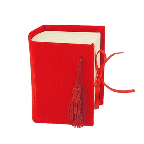 LIBRO rosso laurea scatolina portaconfetti nappa